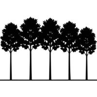 Row of Trees Silhouetted with Soft Gradients vector