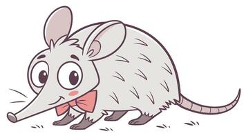 An armadillo with a bow tie on its head vector