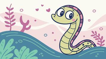 A cartoon worm with a heart on its back vector