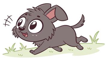 A cartoon dog running in the grass vector