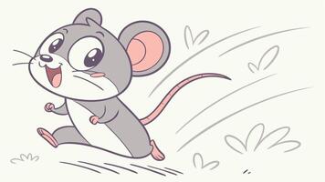 A cartoon mouse running on the ground vector