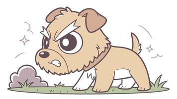 A cartoon dog with an angry expression vector