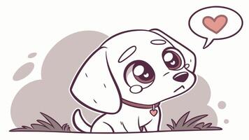 A cartoon dog with a heart and speech bubble vector