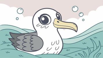 A cartoon bird with a big beak and a big beak vector