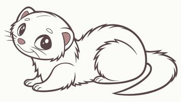 A cartoon ferret sitting down on the ground vector