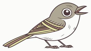 A cartoon bird with a green and white beak vector