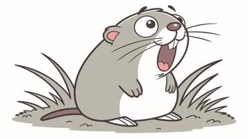 A cartoon rat standing in the grass vector
