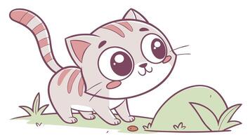 A cartoon cat with big eyes and a big nose vector