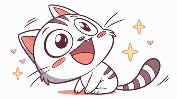 A cartoon cat with a big smile on its face vector