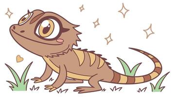 A cartoon lizard with a big smile on its face vector