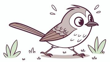 A cartoon bird with a big beak and a small beak vector