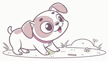 A cartoon dog with a bone in its mouth vector