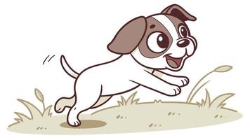 A cartoon dog running in the grass vector