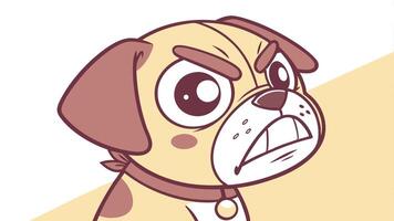 A cartoon dog with an angry expression vector