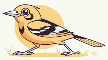 A cartoon bird with a black and white head vector