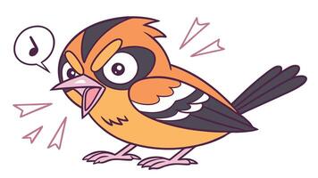 A cartoon bird with a speech bubble vector