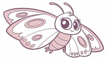 A cartoon butterfly with big eyes and a white background vector