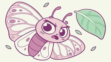 A cartoon butterfly with a big head and a big body vector