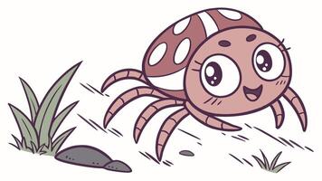 A cartoon spider with a big smile on its face vector