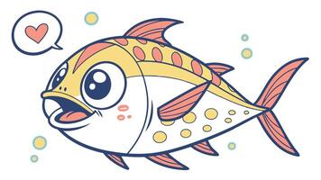 A cartoon fish with a bubble speech bubble vector