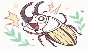 A cartoon beetle with a big mouth and a big head vector