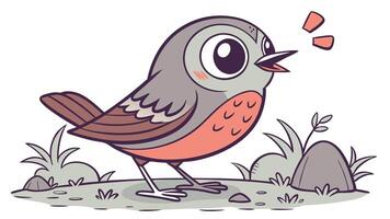 A cartoon bird with a big beak and a pink tongue vector
