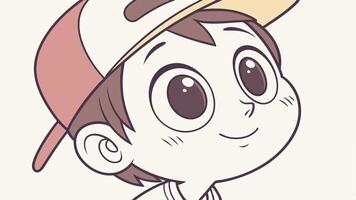A cartoon boy wearing a baseball cap vector