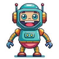 pixel robot with a smile vector