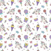Unicorn seamless pattern. Seamless pattern with magic elements and unicorns. vector