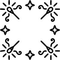 Abstract Rangoli and Sparkler Shapes Border vector