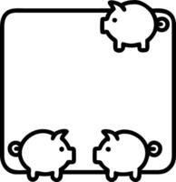 Border Frame with Piggy Banks and Gold Coins vector