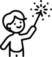Candid Child with Sparklers vector