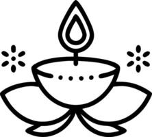 Diwali diya and floating lotus petals isolated on a white background symbolizing purity and cultural festivity vector