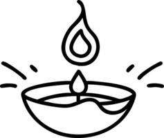 Diwali diya and lantern with swirling light trails isolated on white background vector