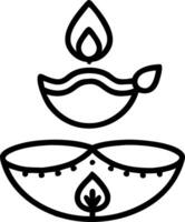 Diwali diya and Ganesha motif hovering mid air isolated on a white background representing spiritual blessings and cultural heritage vector