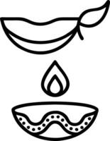 Diwali diya and toran hovering mid air isolated on a white background capturing cultural richness and festivity vector