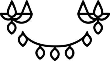 Diwali diya and toran border frame with copy space symbolizing cultural unity and festive spirit vector