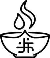Diwali diya and Swastik symbol isolated on a white background representing spiritual blessings and cultural heritage vector