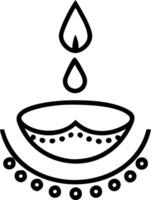 Diwali diya and swirling rangoli isolated on a white background capturing the artistic spirit and festivity vector