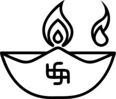 Diwali diya and Swastik symbol isolated on a white background representing spiritual blessings and cultural heritage vector