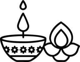 Diwali lantern and diya with floating floral motifs isolated on white background vector