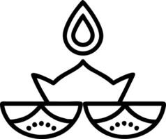 Diwali lantern and diya with floating rangoli elements isolated on white background vector