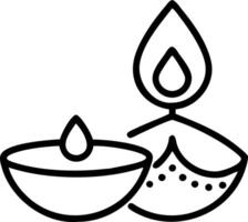 Diwali lantern and diyas with floating patterns isolated on white background vector