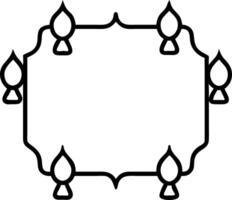 Diwali lanterns and floating diya border frame with joyful wording offering vibrant copy space in the center vector