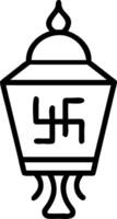 Diwali lantern and Swastik symbol isolated on a white background symbolizing spiritual blessings and cultural heritage vector
