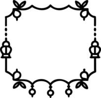 Diwali lanterns and floral torans border frame with joyful wording offering spacious copy space in the center vector