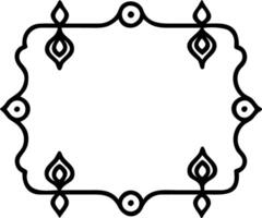 Diwali lanterns and peacock feathers border frame with traditional wording providing elegant copy space in the center vector