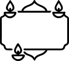 Diwali lanterns and Ganesha motifs border frame with blessing wording providing a spiritual copy space in the center vector