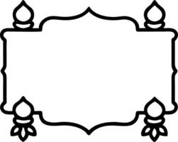 Diwali lanterns and Ganesha motifs border frame with blessing wording providing a spiritual copy space in the center vector