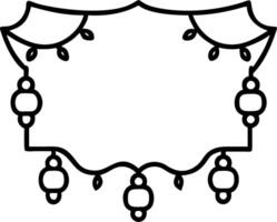 Diwali lanterns and marigold garlands border frame with festive wording offering spacious copy space in the center vector